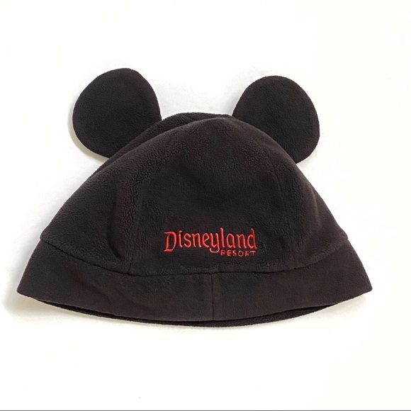 Disney Disneyland black fleece Mickey Mouse 3D ears warm hat - Picture 2 of 6
